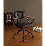 Vintage black top grain leather executive office chair by Acme additional picture 6