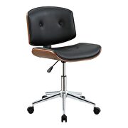 Black pu & walnut office chair by Acme additional picture 2