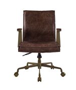 Espresso top grain leather padded seat & back executive office chair by Acme additional picture 3