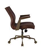 Espresso top grain leather padded seat & back executive office chair by Acme additional picture 4