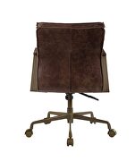Espresso top grain leather padded seat & back executive office chair by Acme additional picture 5