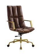 Espresso top grain leather swivel executive office chair by Acme additional picture 3