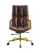Espresso top grain leather swivel executive office chair by Acme additional picture 4