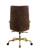 Espresso top grain leather swivel executive office chair by Acme additional picture 5