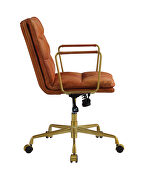 Rust top grain leather padded seat & back executive office chair by Acme additional picture 2