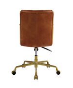 Rust top grain leather padded seat & back executive office chair by Acme additional picture 5