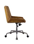 Saddle brown top grain leather swivel executive office chair by Acme additional picture 4