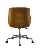 Saddle brown top grain leather swivel executive office chair by Acme additional picture 5