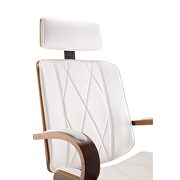 White pu & walnut office chair by Acme additional picture 6