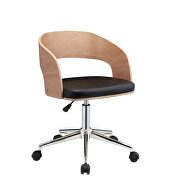 Black pu & beech office chair by Acme additional picture 2