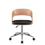 Black pu & beech office chair by Acme additional picture 3
