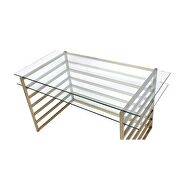 Antique gold & clear glass desk by Acme additional picture 6