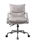 Vintage white top grain leather executive swivel office chair by Acme additional picture 3