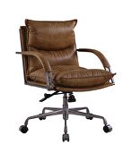 Coffee top grain leather executive swivel office chair by Acme additional picture 2