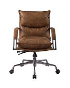 Coffee top grain leather executive swivel office chair by Acme additional picture 3