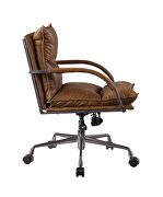 Coffee top grain leather executive swivel office chair by Acme additional picture 4