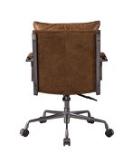 Coffee top grain leather executive swivel office chair by Acme additional picture 5
