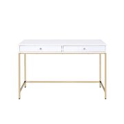 White high gloss & gold desk by Acme additional picture 3
