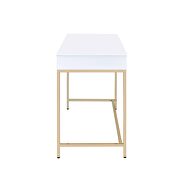 White high gloss & gold desk by Acme additional picture 4