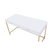 White high gloss & gold desk by Acme additional picture 6