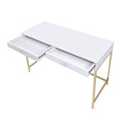 White high gloss & gold desk by Acme additional picture 7
