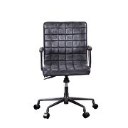 Vintage black top grain leather & aluminum executive office chair by Acme additional picture 3