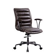 Distress chocolate top grain leather executive office chair by Acme additional picture 2