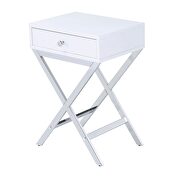 White & chrome finish coleen desk by Acme additional picture 2
