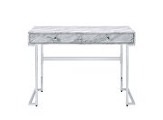 White printed faux marble top & chrome finish base by Acme additional picture 6