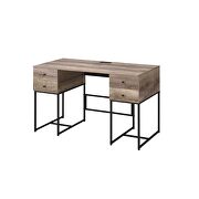 Rustic oak & black finish desk by Acme additional picture 2