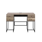 Rustic oak & black finish desk by Acme additional picture 3