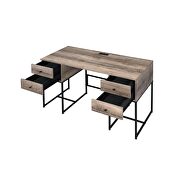 Rustic oak & black finish desk by Acme additional picture 5