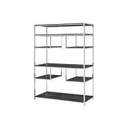 Rustic gray oak & chrome finish bookshelf by Acme additional picture 2