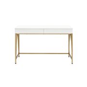 White high gloss & gold desk by Acme additional picture 3