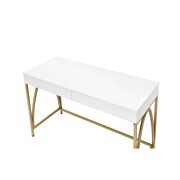 White high gloss & gold desk by Acme additional picture 4