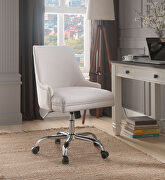 White high gloss & gold legs desk in contemporary style by Acme additional picture 6