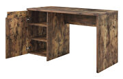 Rustic oak finish industrial-style look writing desk by Acme additional picture 2