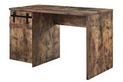 Rustic oak finish industrial-style look writing desk by Acme additional picture 3
