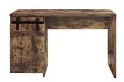 Rustic oak finish industrial-style look writing desk by Acme additional picture 4