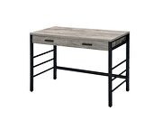 Light weathered oak top & black finish ladder-style metal base desk by Acme additional picture 4