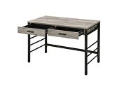 Light weathered oak top & black finish ladder-style metal base desk by Acme additional picture 5