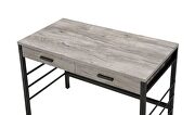 Light weathered oak top & black finish ladder-style metal base desk by Acme additional picture 8