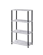 Antique white & black finish metal frame bookshelf by Acme additional picture 2