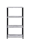 Antique white & black finish metal frame bookshelf by Acme additional picture 3