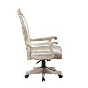Fabric & antique white finish executive office chair by Acme additional picture 3