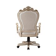 Fabric & antique white finish executive office chair by Acme additional picture 4