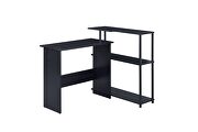 Black finish writing desk w/ built in low bookshelf by Acme additional picture 2