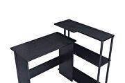 Black finish writing desk w/ built in low bookshelf by Acme additional picture 3