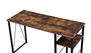 Weathered oak & black finish distressed wood furniture writing desk by Acme additional picture 2