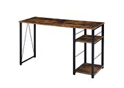 Weathered oak & black finish distressed wood furniture writing desk by Acme additional picture 3